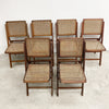 Pair of Vintage Folding Rattan Back And Seat Chairs