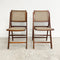 Pair of Vintage Folding Rattan Back And Seat Chairs