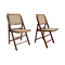 Pair of Vintage Folding Rattan Back And Seat Chairs