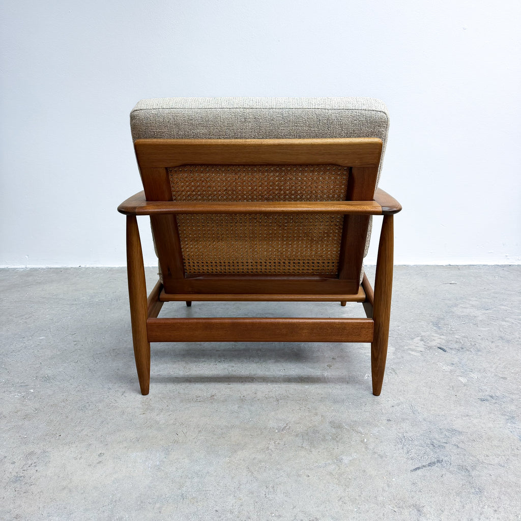 Parker 110 Wrap Around Mid Century Armchair With Rattan Back