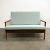 Mid Century Teak Parker Two Seater Sofa Lounge With New Upholstery