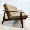 Parker Mid Century Three Seater Rattan Back Sofa Lounge -Reupholstered