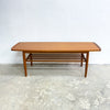 Parker Mid Century Lip End Coffee Table With Magazine Shelf - Professionally Restored