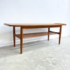 Parker Mid Century Lip End Coffee Table With Magazine Shelf - Professionally Restored