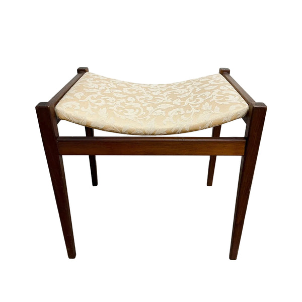 Parker ‘Nordic’ Footstool With Gold And Cream Damask Fabric