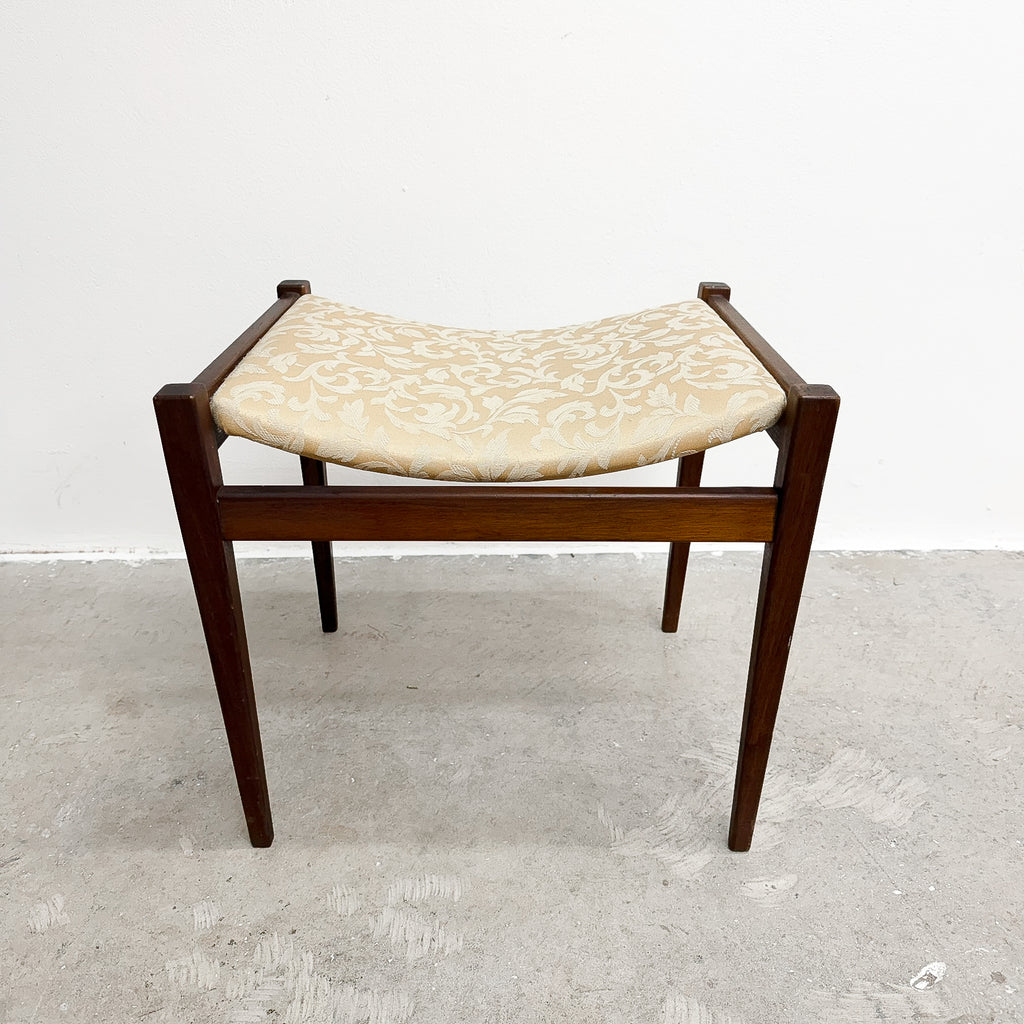 Parker ‘Nordic’ Footstool With Gold And Cream Damask Fabric