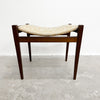 Parker ‘Nordic’ Footstool With Gold And Cream Damask Fabric