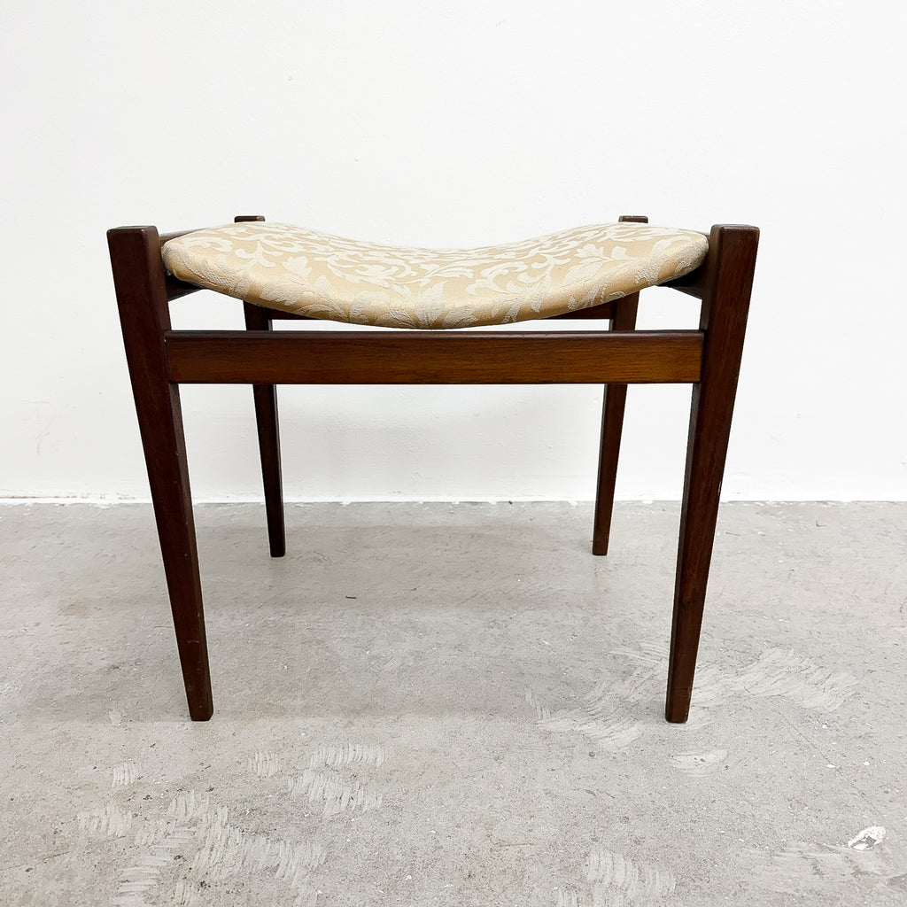 Parker ‘Nordic’ Footstool With Gold And Cream Damask Fabric