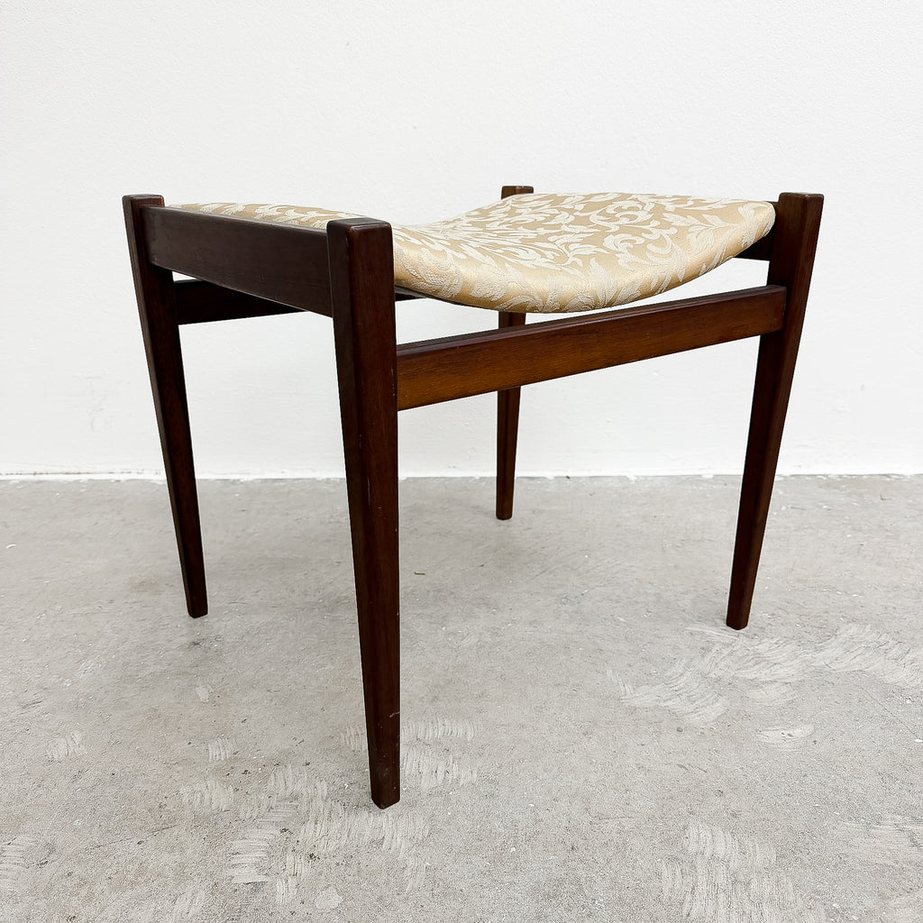Parker ‘Nordic’ Footstool With Gold And Cream Damask Fabric
