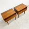 Pair Of Mid Century Parker Square Handle Bedside C 1975 - Restored