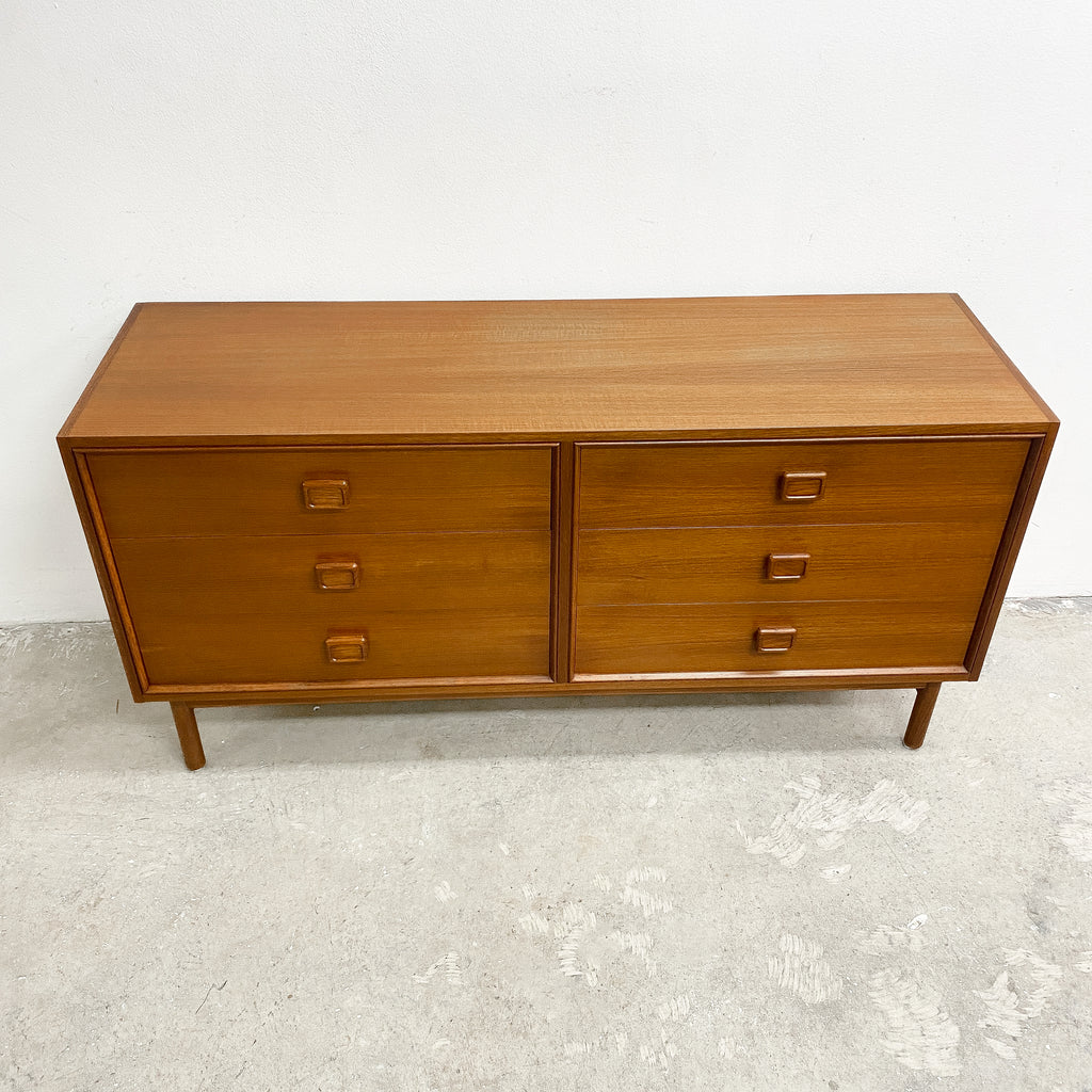 Mid Century Parker Square Handle Chest Of Drawers - Restored