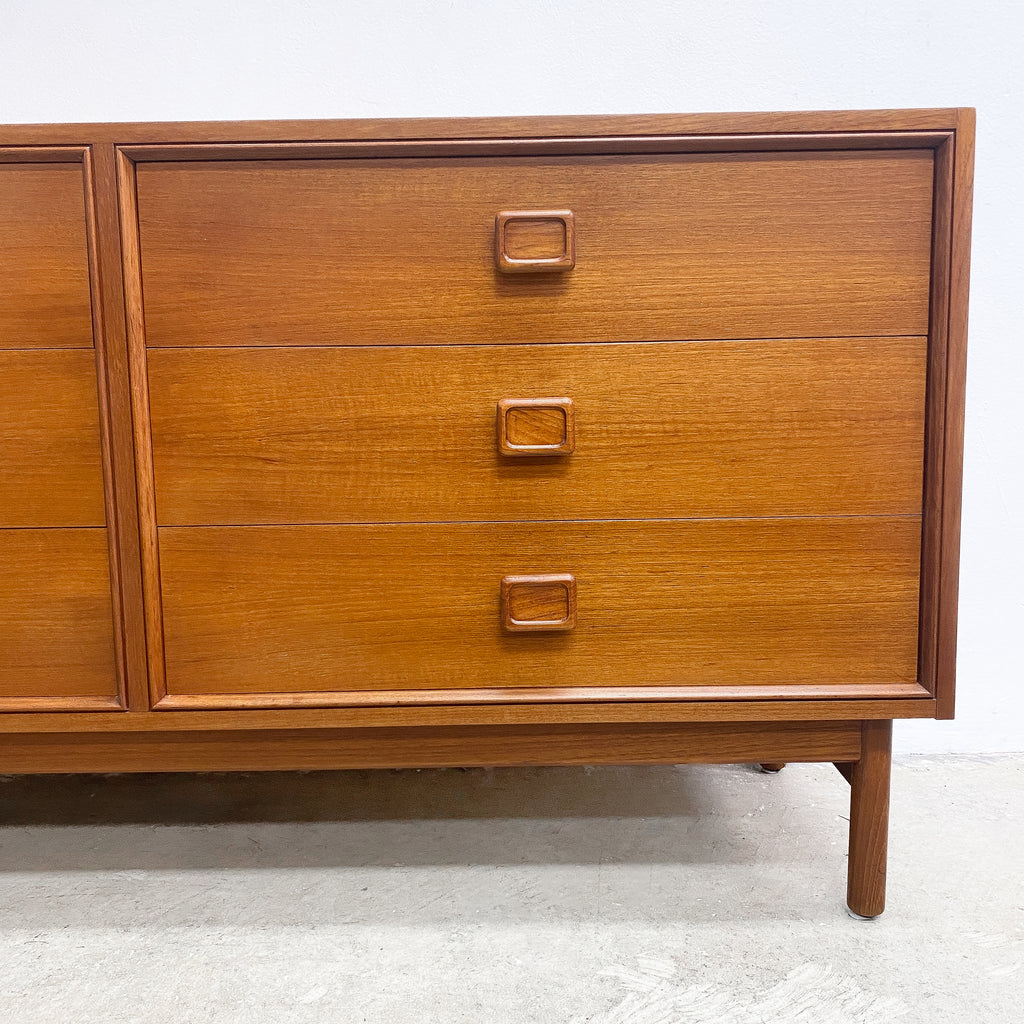 Mid Century Parker Square Handle Chest Of Drawers - Restored