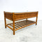 Post Modern Cane And Glass 1980's Coffee Table