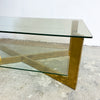 Post Modern Glass And Brass Coffee Table