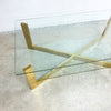 Post Modern Glass And Brass Coffee Table