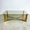 Post Modern Glass And Brass Coffee Table