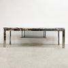 Post Modern Italian Marble Chrome And Glass Coffee Table