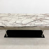 Post Modern Italian Marble Chrome And Glass Coffee Table