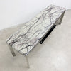 Post Modern Italian Marble Chrome And Glass Coffee Table