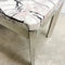 Post Modern Italian Marble Chrome And Glass Coffee Table