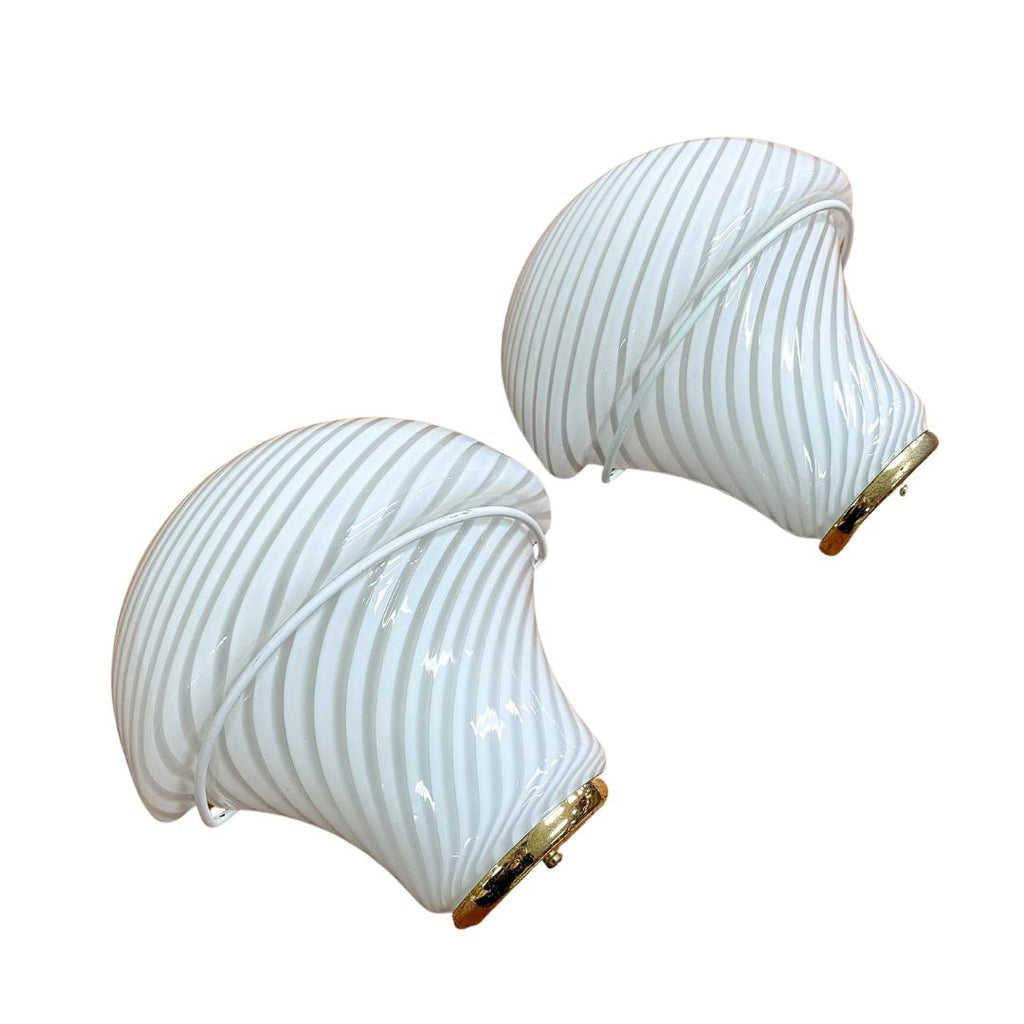 Post Modern Italian Murano Glass Mushroom Wall Lights Sconces