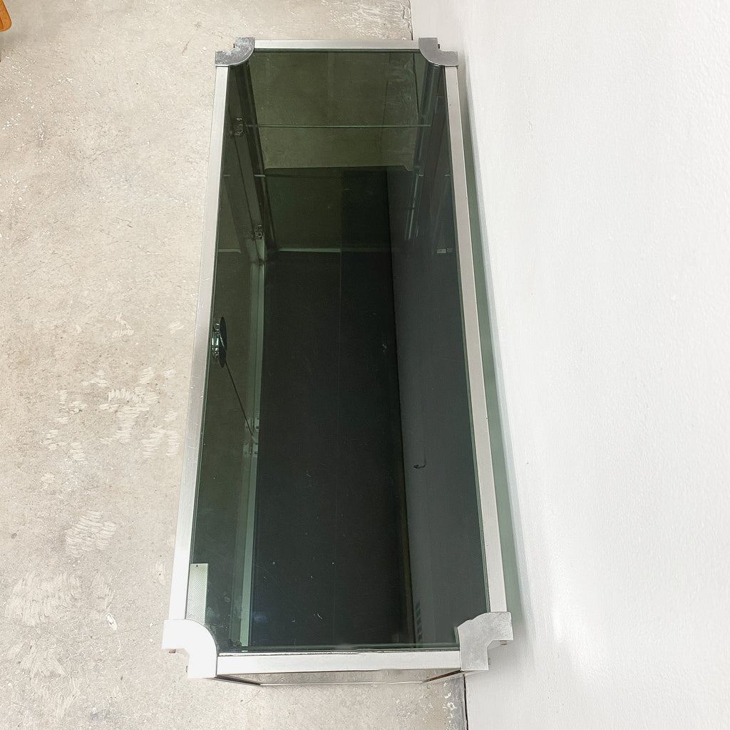 Post Modern Italian Smokey Glass Cabinet