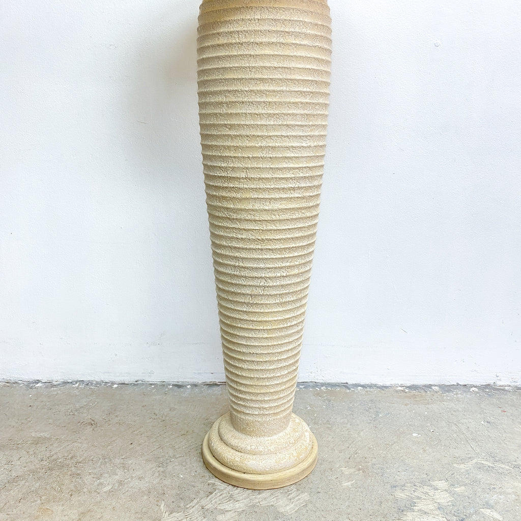 Post Modern 1980s Sculptural Ribbed Plaster Floor Lamp