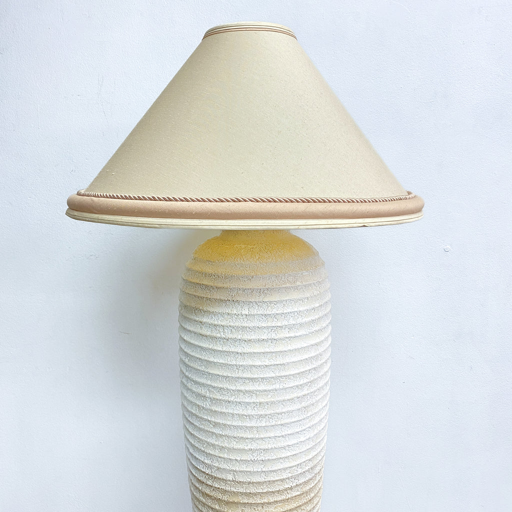Post Modern 1980s Sculptural Ribbed Plaster Floor Lamp