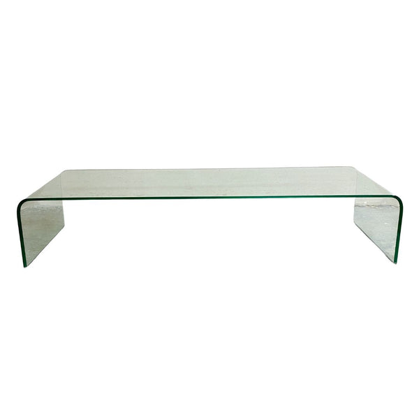 Post Modern Curved Glass Italian Style Coffee Table