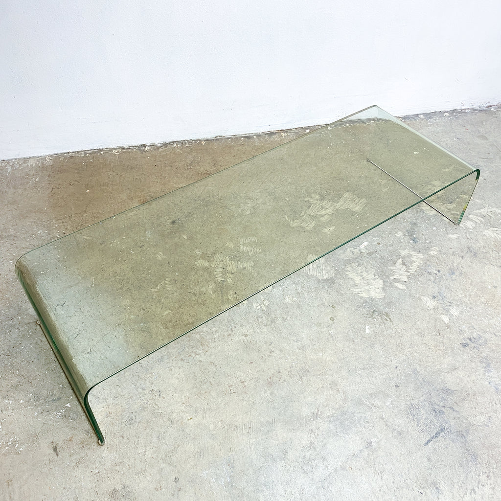 Post Modern Curved Glass Italian Style Coffee Table