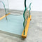 Post Modern Italian Wavy Glass And Blondewood Drinks Trolley