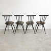 Postmodern 1990's Italian Leather Seat Dining Chairs Set of 4