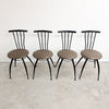 Postmodern 1990's Italian Leather Seat Dining Chairs Set of 4