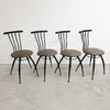 Postmodern 1990's Italian Leather Seat Dining Chairs Set of 4