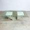 Postmodern Italian Carrara Marble And Glass Coffee Table