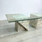 Postmodern Italian Carrara Marble And Glass Coffee Table