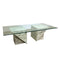 Postmodern Italian Carrara Marble And Glass Coffee Table