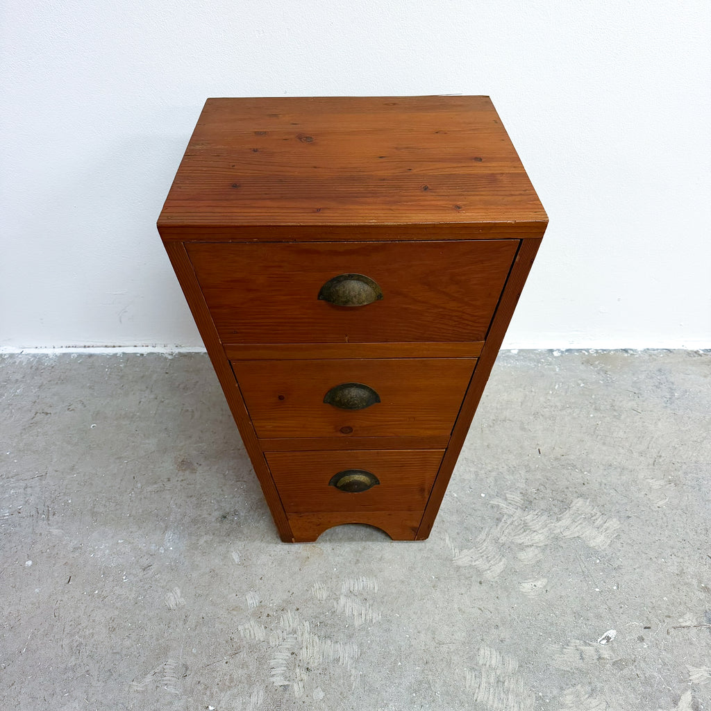 Postmodern Tapered 3 Drawer Wooden Bedside Chest Of Drawers