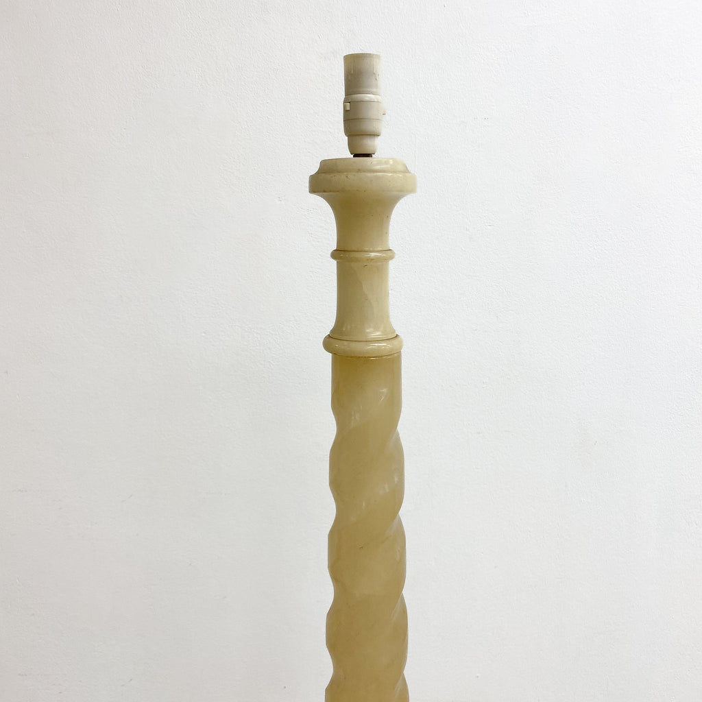 1940s Rare Alabaster Twisted Column Floor Lamp Base