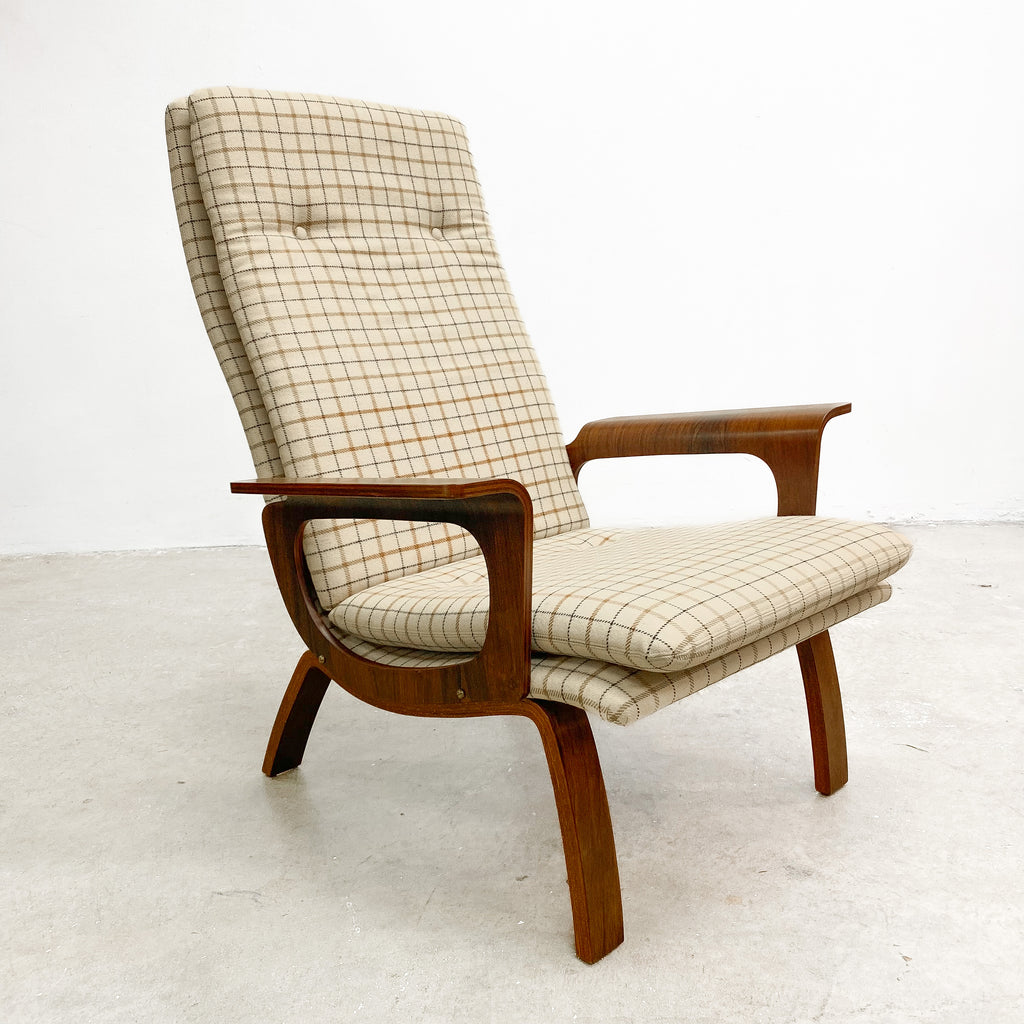 Rare Danish or Swedish Armchair Brazilian Rosewood Bent Plywood