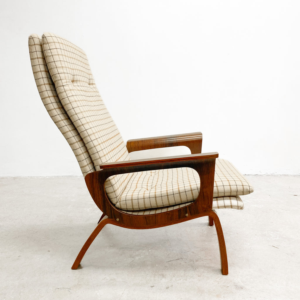 Rare Danish or Swedish Armchair Brazilian Rosewood Bent Plywood