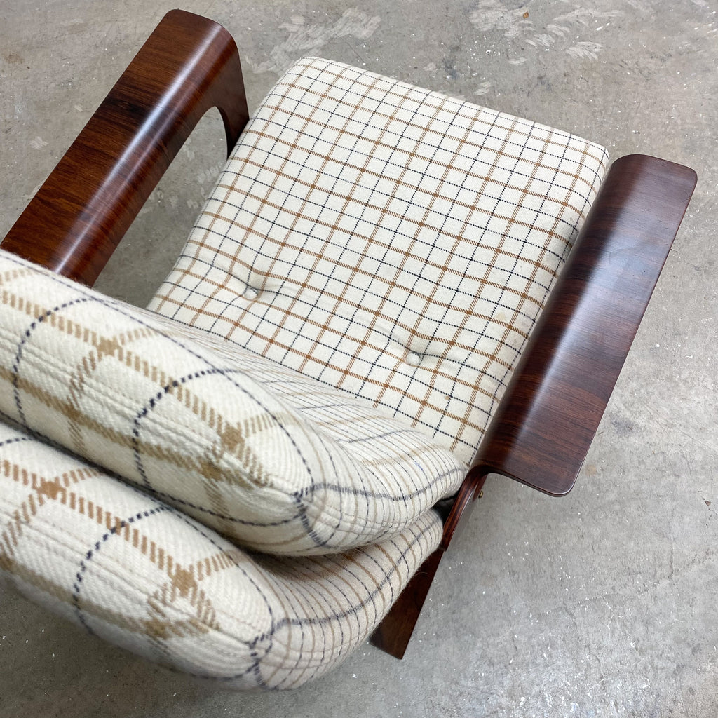 Rare Danish or Swedish Armchair Brazilian Rosewood Bent Plywood