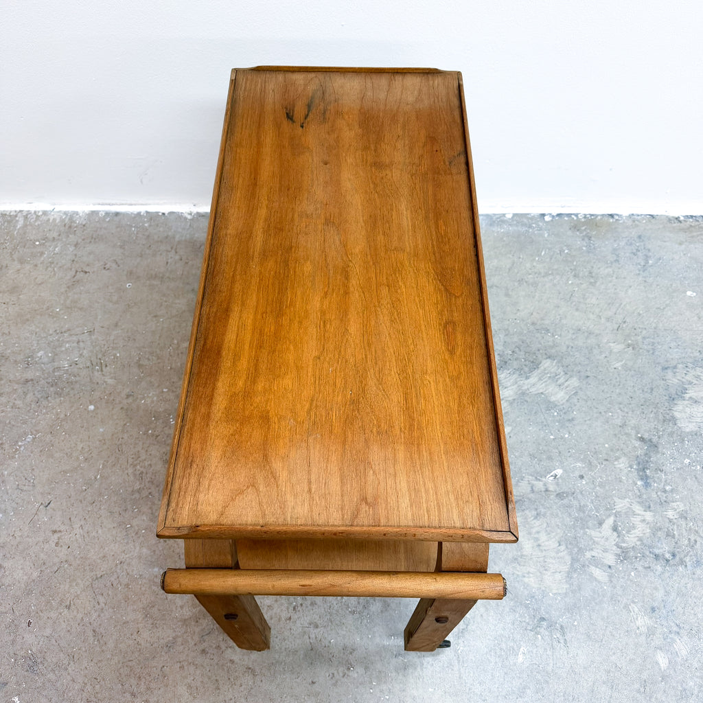 Rare Mid Century Formed Plywood Drinks Trolley Bar Cart