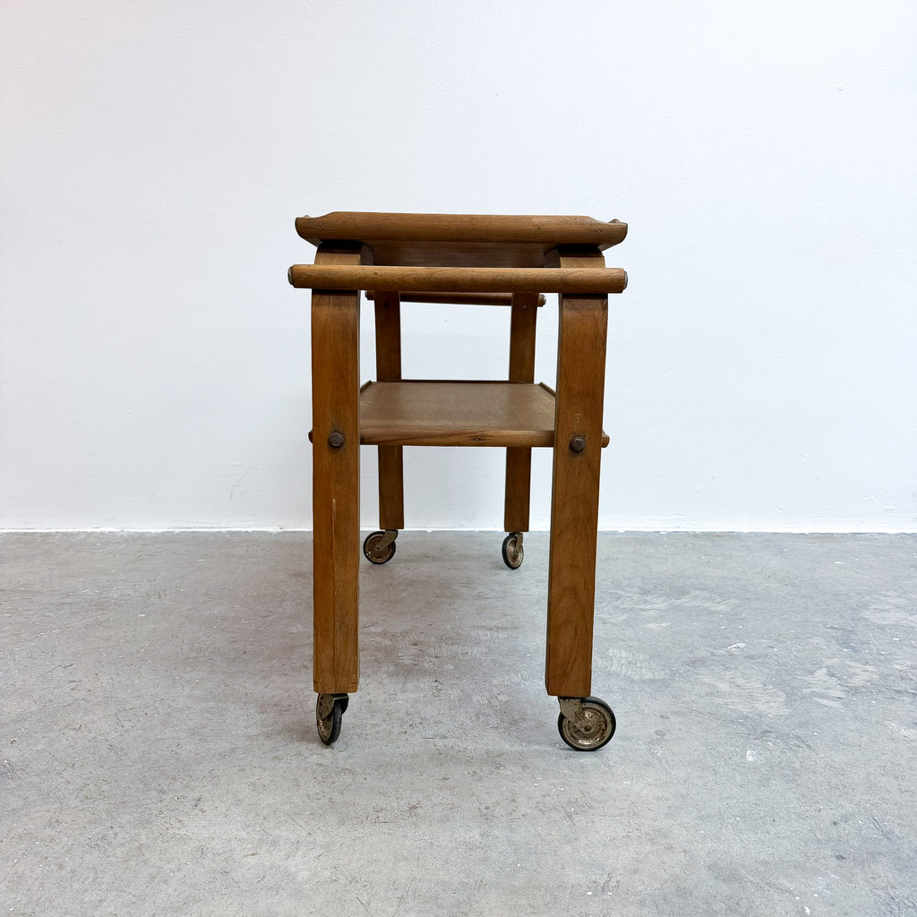 Rare Mid Century Formed Plywood Drinks Trolley Bar Cart