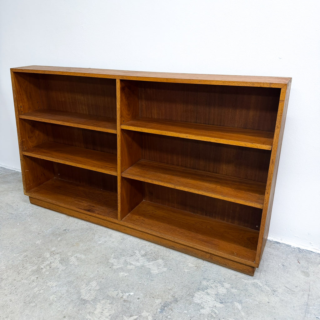 Rare Mid Century Solid Hardwood Shelves Fronted With Tasmanian Oak Detail