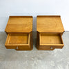 Rare Pair Of Art Deco Birch And Walnut Bedside Cabinets