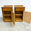 Rare Pair Of Art Deco Birch And Walnut Bedside Cabinets