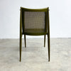 Rare Set Of 4 Mid Century John Duffecy Rattan And Green Dining Chairs