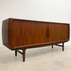 Rare mid century restored teak Berryman sideboard with tambour doors designed by Johannes Andersen