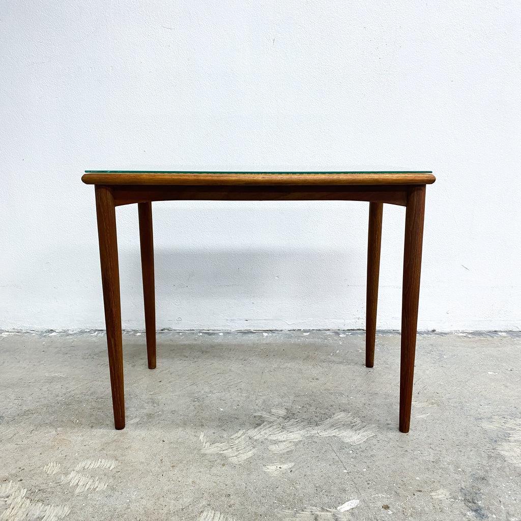 Vintage Mid Century Rattan Top Side Table